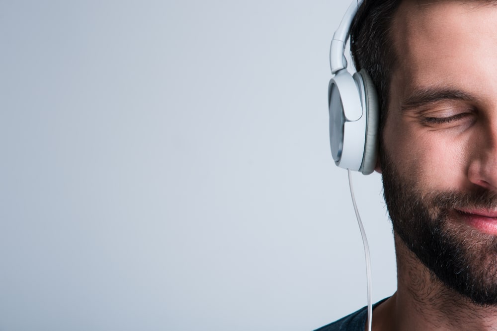 Man listening to headphones 